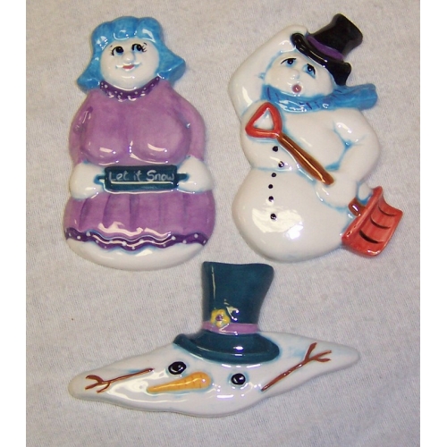 Plaster Molds - Snowmen Ornaments